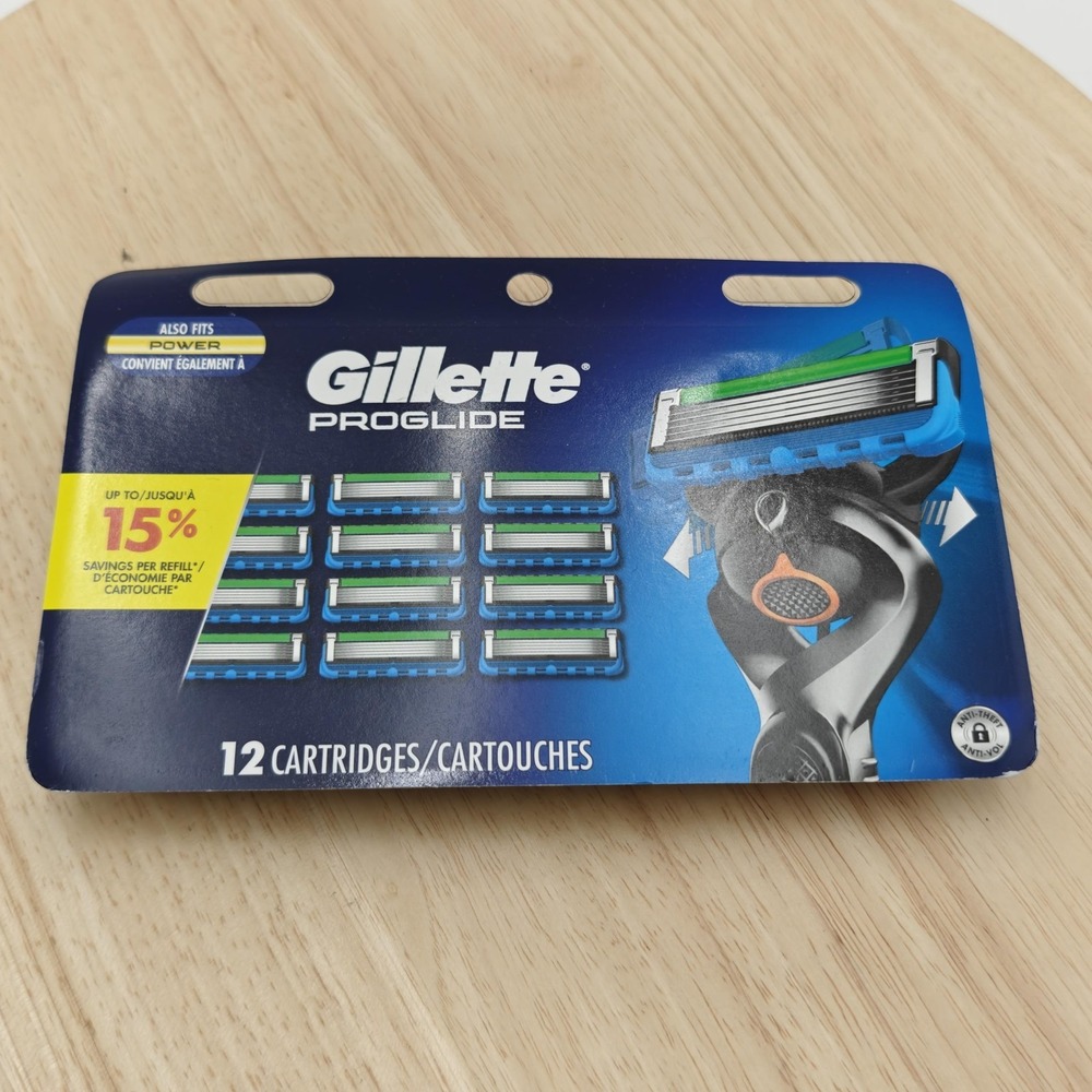 Gillette ProGlide Refill 12 Cartridges 5 Blade For Fusion Manual Blue Power New